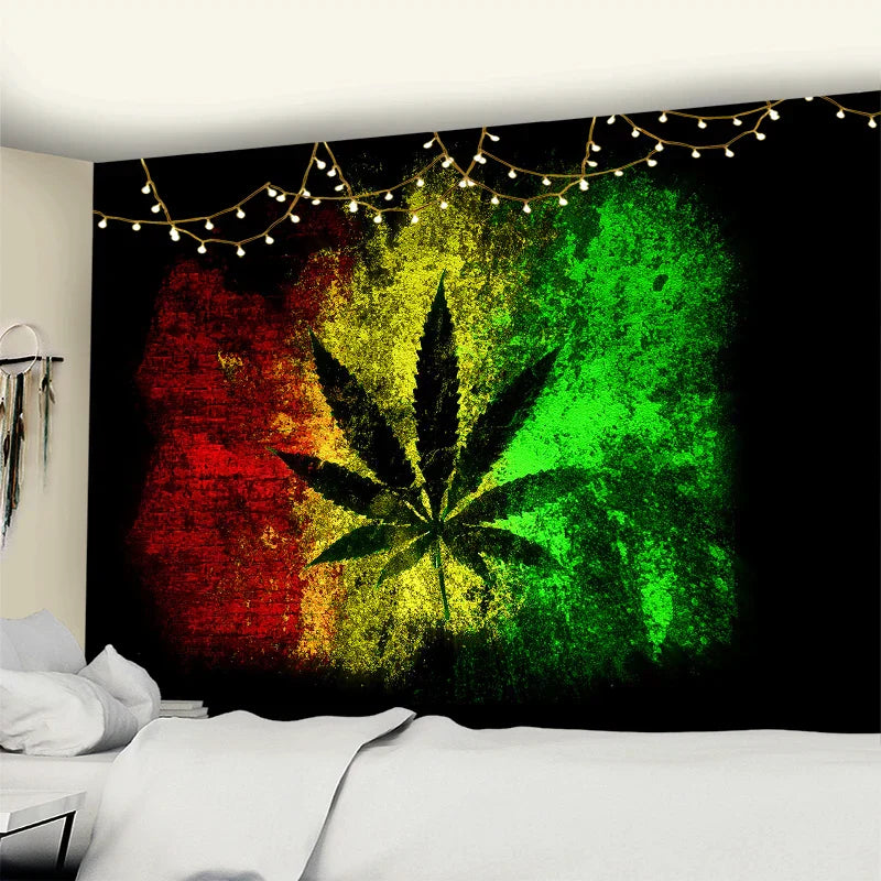 DecorBites™ 3D Printed Maple Leaf Wall Hanging Tapestry for Boho Home Decor