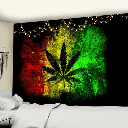 DecorBites™ 3D Printed Maple Leaf Wall Hanging Tapestry for Boho Home Decor