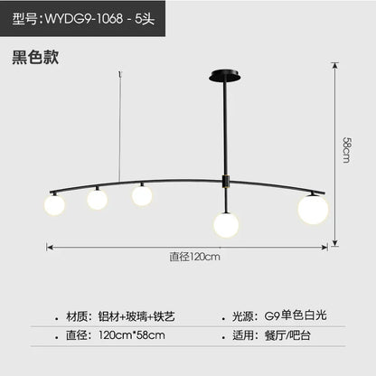 DecorBites™ Bubble Iron Chandelier: Minimalist Nordic Kitchen Restaurant Island Light