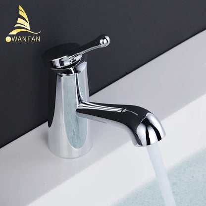 DecorBites™ Gold Waterfall Basin Faucet Mixer Tap Modern Single Hole Cold Hot Water