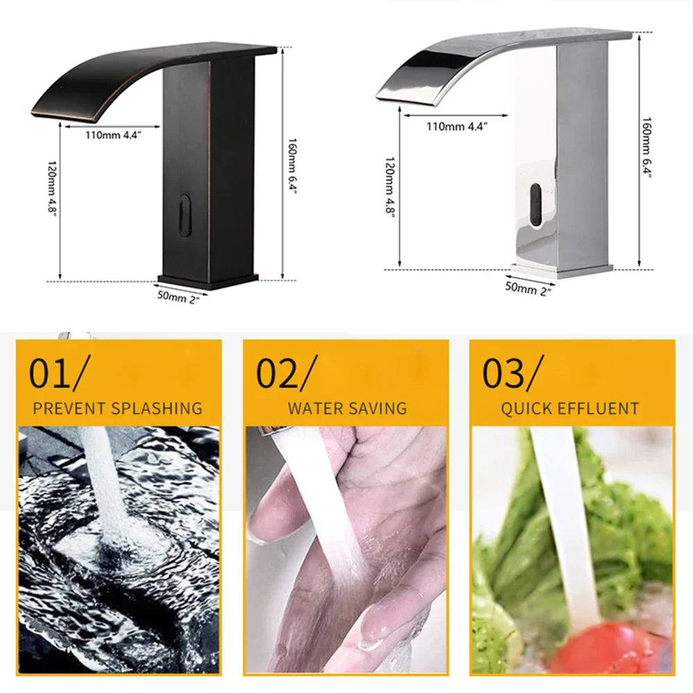 DecorBites™ Automatic Sensor Water Mixer Crane Deck Mounted Bathroom Faucet