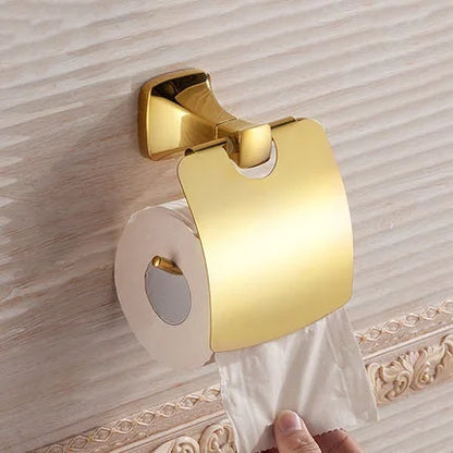 ™ Gold Bathroom Hardware Set for Towels, Paper, Brushes, and More