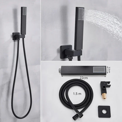 DecorBites™ Black Shower Faucet Set with Rainfall Head and Hand Sprayer
