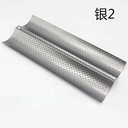 DecorBites™ Wave Bread Pan for Baking French Baguettes - 4 Groove Non-Stick Cake Tray