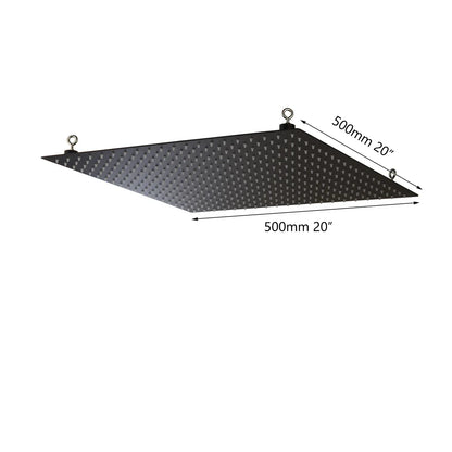 DecorBites™ 8-20" Black Ultra-thin Rain Shower Head for Bathroom Square Rainfall Faucet