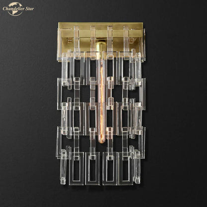 DecorBites™ Crystal Wall Sconce Lamp: Modern Art Deco Square Design for Home Interior