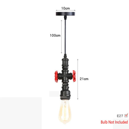 DecorBites™ Iron Pipe Pendant Lights Holder Retro Loft Indoor Ceiling Hanging Lamp