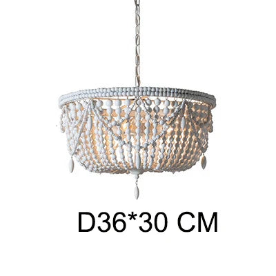 DecorBites™ French Country Wood Bead Chandelier: 3/5 Lights Princess Decorative Hanging Fixture