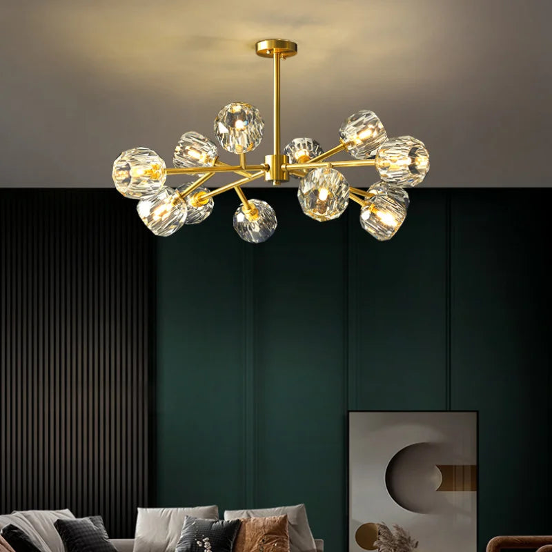 DecorBites™ Crystal LED Chandelier Ceiling Light for Elegant Home Décor