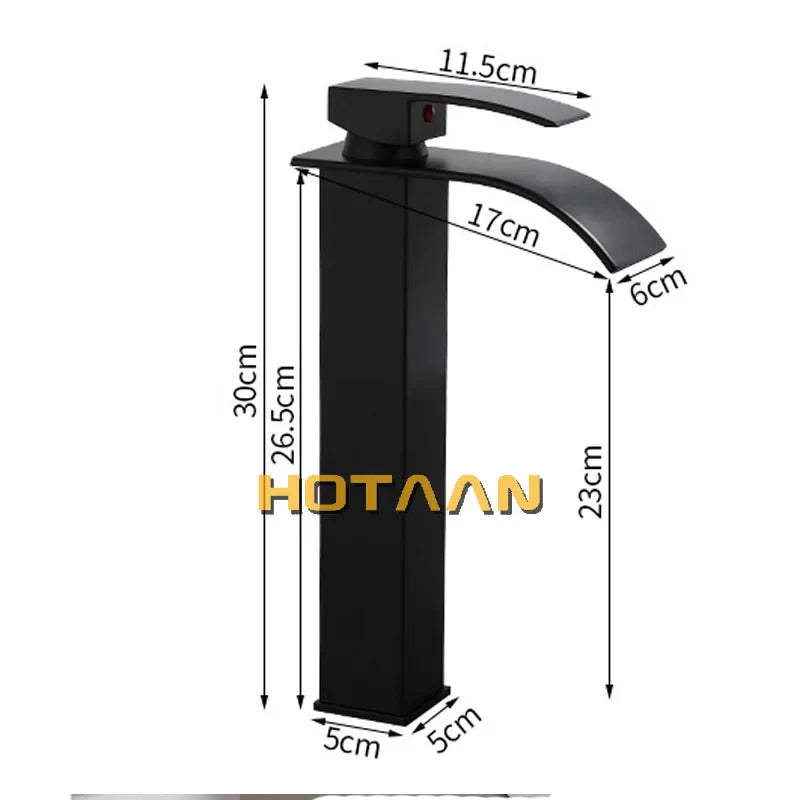DecorBites™ Black Plated Brass Basin Faucet Single Lever Hot&Cold Mixer Tap