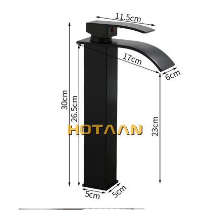 DecorBites™ Black Plated Brass Basin Faucet Single Lever Hot&Cold Mixer Tap