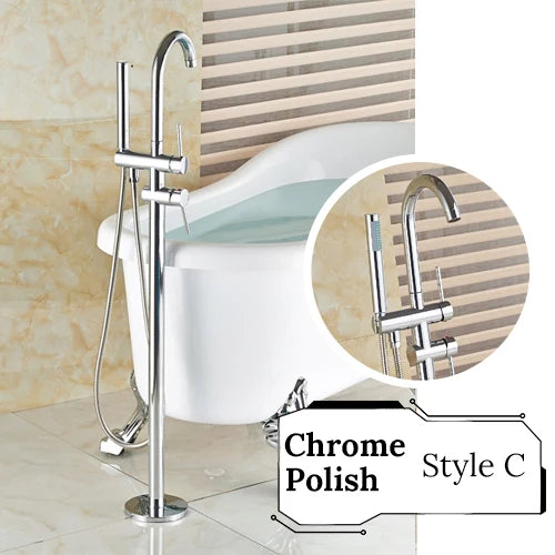 DecorBites™ Antique Brass Tub Faucet Swivel Spout Filler Hot Cold Mixer Tap