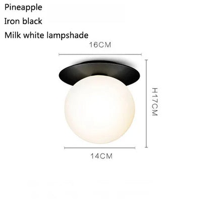 DecorBites™ Glass Ball Ceiling Lamp: Nordic Minimalist Round Hallway Light with Modern Design