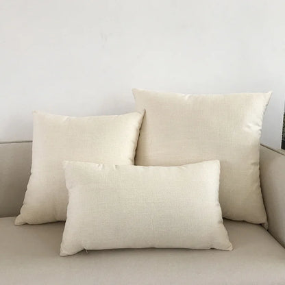 DecorBites™ Ivory Sofa Cushion Cover Solid Basic 30x50cm - 60x60cm