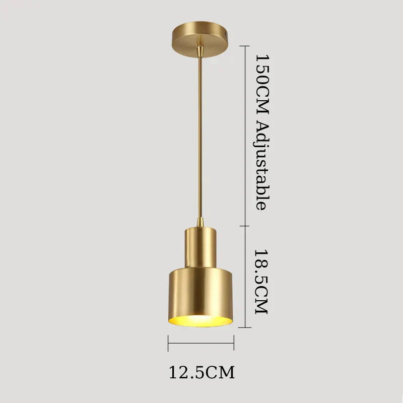 DecorBites™ Brass Finish LED Pendant Light for Dining Room, Bedroom & Bar
