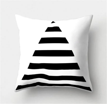 DecorBites™ Black White Flocking Pillowcase 45*45cm Fashion Living Room Sofa Cushion