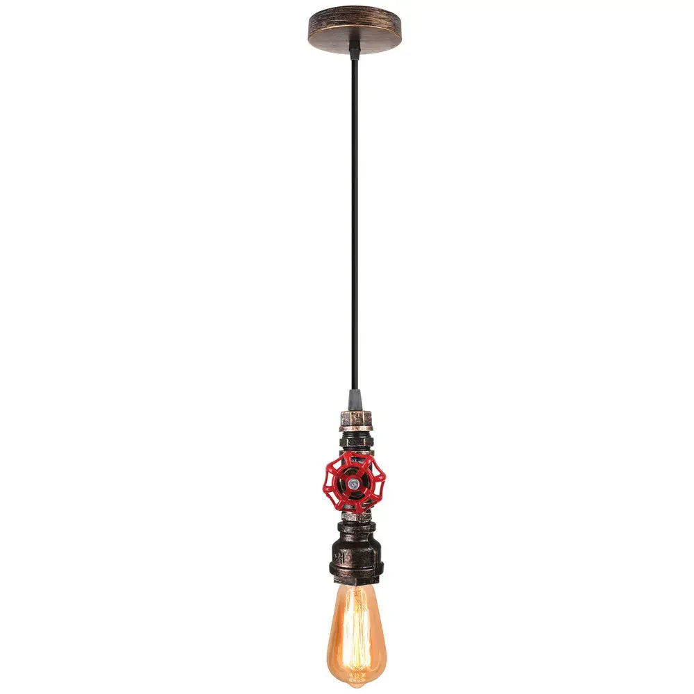 DecorBites™ Industrial Iron Water Pipe Pendant Light - Retro E27 LED Hanging Lamp