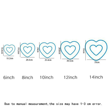 DecorBites™ Heart Cake Mold PET Plastic. Essential Baking Tools in 6/8/10/12/14inch Sizes