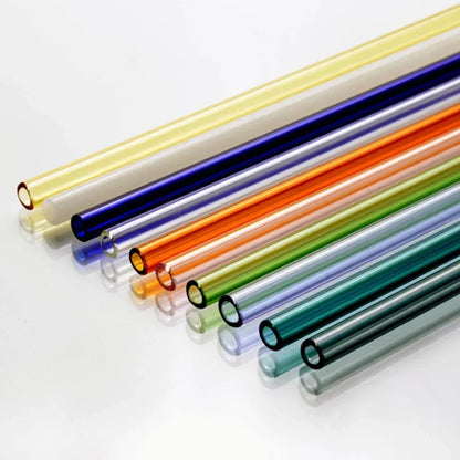 DecorBites™ Glass Drinking Straw: Eco-Friendly & Colourful Bar Accessory