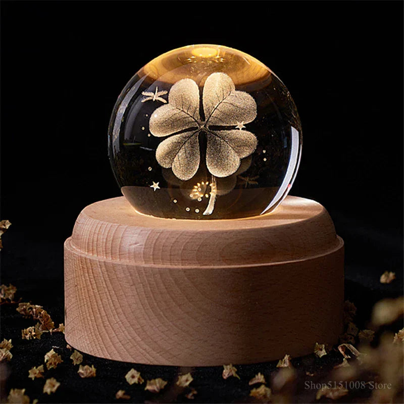 DecorBites™ Crystal Ball Night Light USB Music Box Universe Globe 3D Lamp