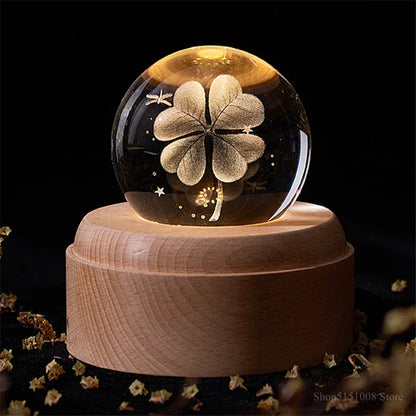 DecorBites™ Crystal Ball Night Light USB Music Box Universe Globe 3D Lamp