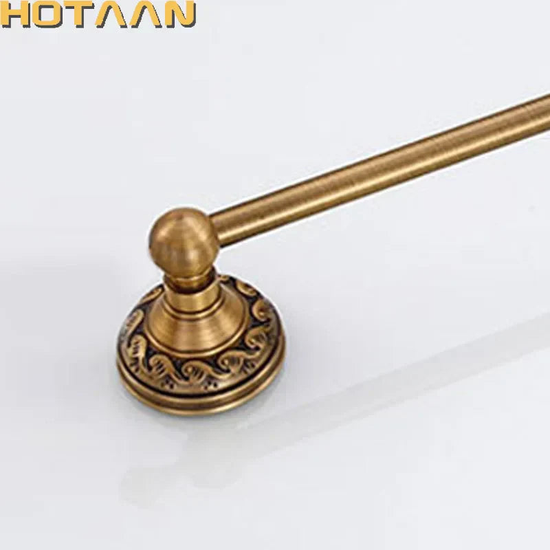 DecorBites™ Antique Brass Towel Holder Single Bar 30-60cm, Solid Aluminium Towel Rack
