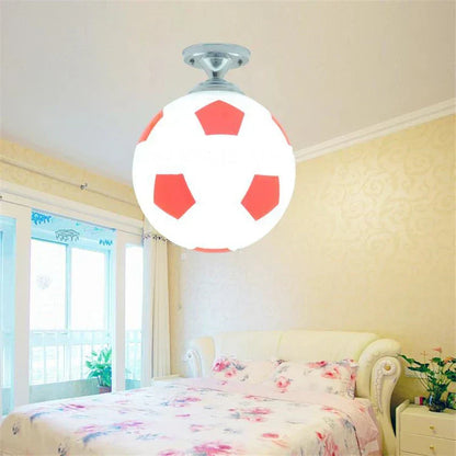 DecorBites™ LED Soccer Ball Ceiling Light for Boys Room, Indoor Lighting Fixture