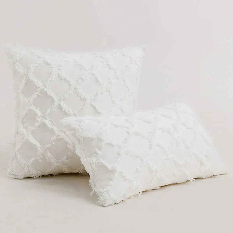 DecorBites™ Black Boho Lumbar Woven Pillow Cover for Bed Bedroom Decor