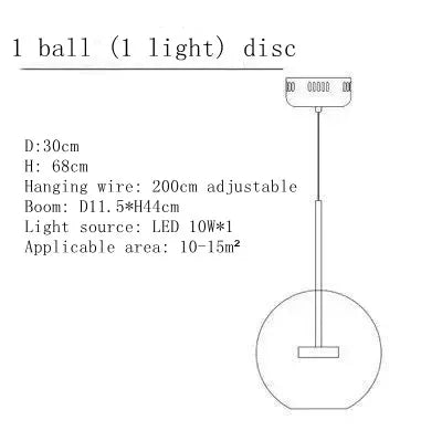 DecorBites™ Bubble Glass LED Chandelier for Kids Room Kitchen Office Restaurant