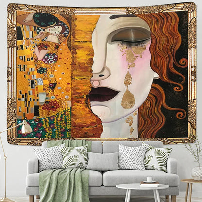DecorBites™ Bohemian Thai Style Half Face Woman Tapestry Wall Hanging for Living Room Decor