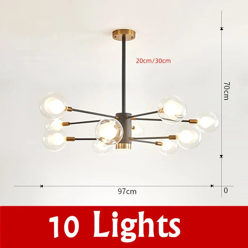 DecorBites™ Glass Ball Chandelier Modern Spotlight Pendant Lamp Lighting