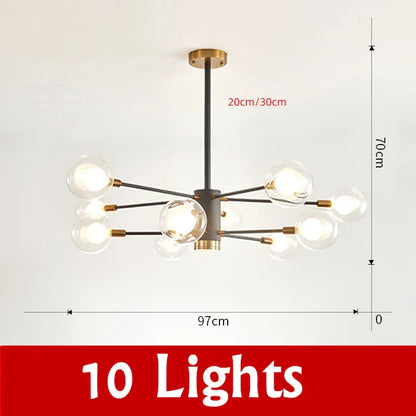DecorBites™ Glass Ball Chandelier Modern Spotlight Pendant Lamp Lighting