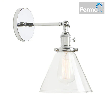 DecorBites™ Funnel Glass Wall Lamp E27 Sconce Modern Bedroom Light Fixtures