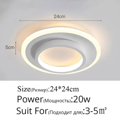 DecorBites™ LED Ceiling Lights for Bedroom Kitchen Modern Round Square Lighting Fixtures