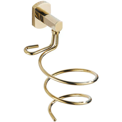 DecorBites™ Hair Care Organizer Wall Shelf - Gold Hair Dryer & Straightener Holder Rack