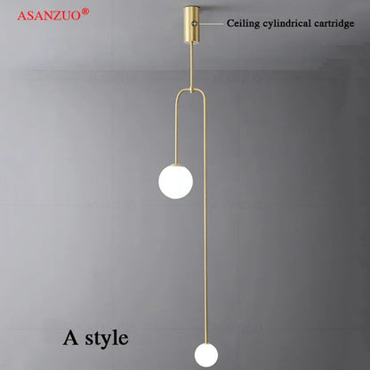 DecorBites™ Glass Ball Brass Pendant Lights LED for Restaurant and Bedroom Lighting