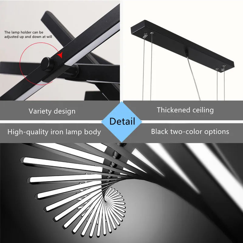 DecorBites™ LED Chandelier: Modern Art Pendant Lighting for Living Room, Dining Room, Office & Bar