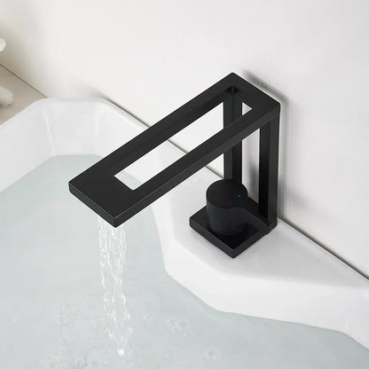 DecorBites™ Black Basin Faucet: Brass Bathroom Mixer for Vessel Sink, Cold Hot Water