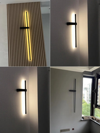 DecorBites™ Black Long Strip Wall Lamp - Modern Minimalist Bedroom Living Room TV Wall Light