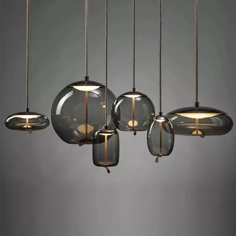 ™ Hemp Rope Knot Pendant Lights - Suspendu Glass Hanging Lamp