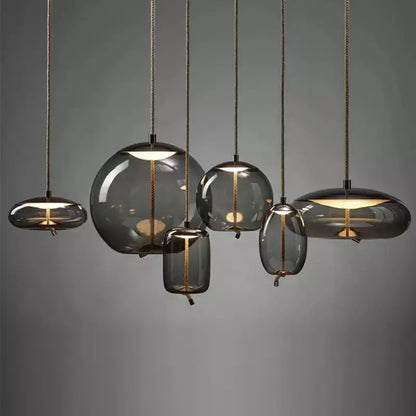 ™ Hemp Rope Knot Pendant Lights - Suspendu Glass Hanging Lamp