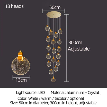 DecorBites™ Attic Crystal Chandelier for Living Room Dining Room Stair Lamp