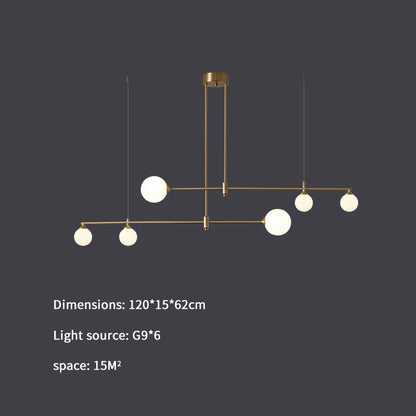 ™ Gold Copper Glass Ball Chandelier Pendant for Dining Room & Kitchen