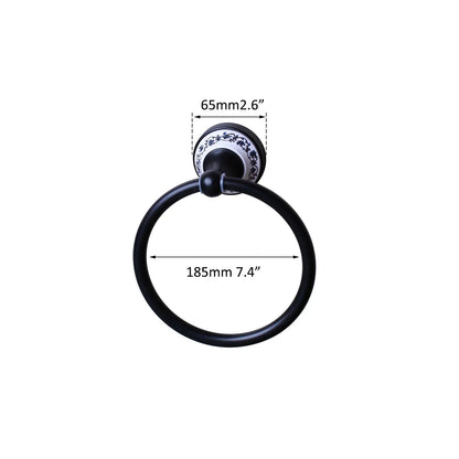 DecorBites™ Black Stainless Steel Bathroom Towel Ring - Wall Mounted Oil Rubbed Bronzen