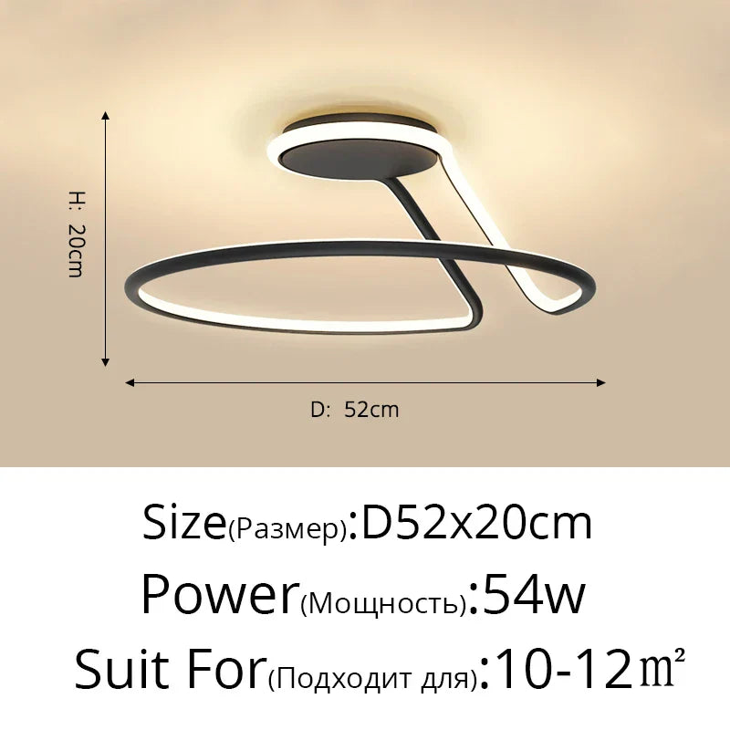 DecorBites™ Aluminum LED Chandelier: Modern Minimalist Bedroom Kitchen Lighting Fixtures