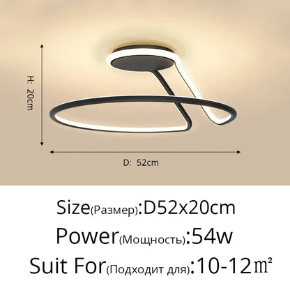 DecorBites™ Aluminum LED Chandelier: Modern Minimalist Bedroom Kitchen Lighting Fixtures