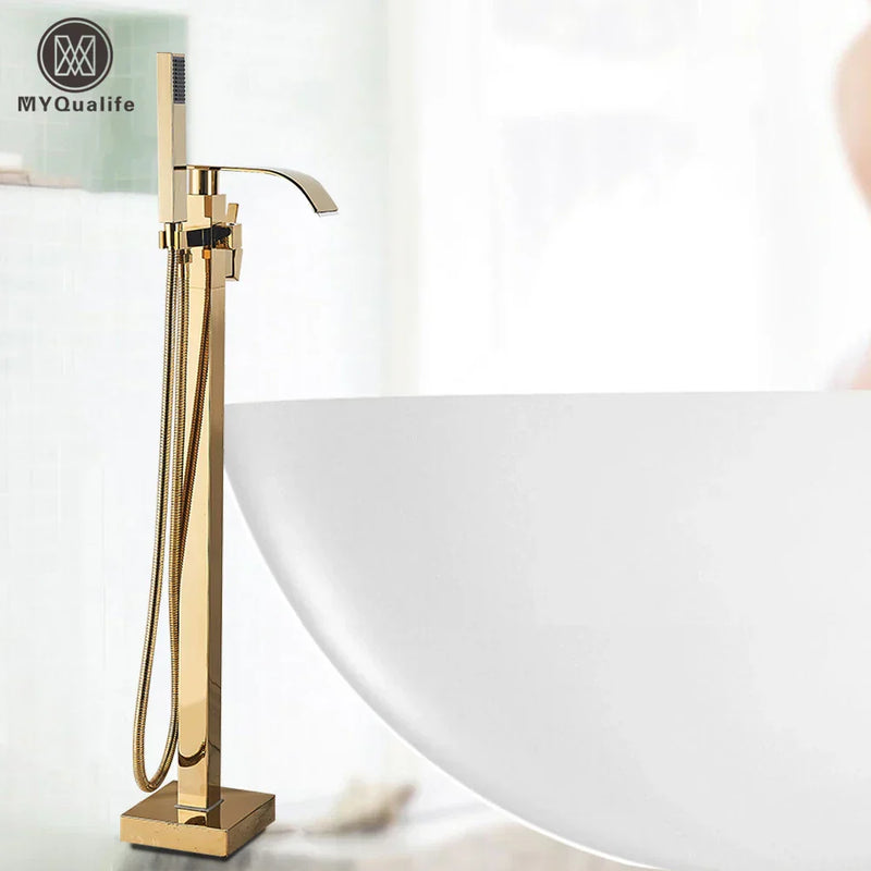 ™ Gold Freestanding Bathtub Faucet with Handshower