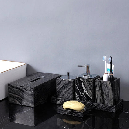 DecorBites™ Ancient Wood Grain Marble Bathroom Set with Luxury Accessories