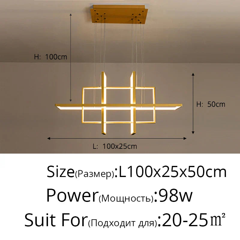 DecorBites™ Geometric Aluminum Pendant Light for Living Bedroom Restaurant Kitchen - Modern Art Luminaire