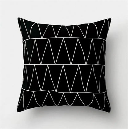 DecorBites™ Black White Flocking Pillowcase 45*45cm Fashion Living Room Sofa Cushion